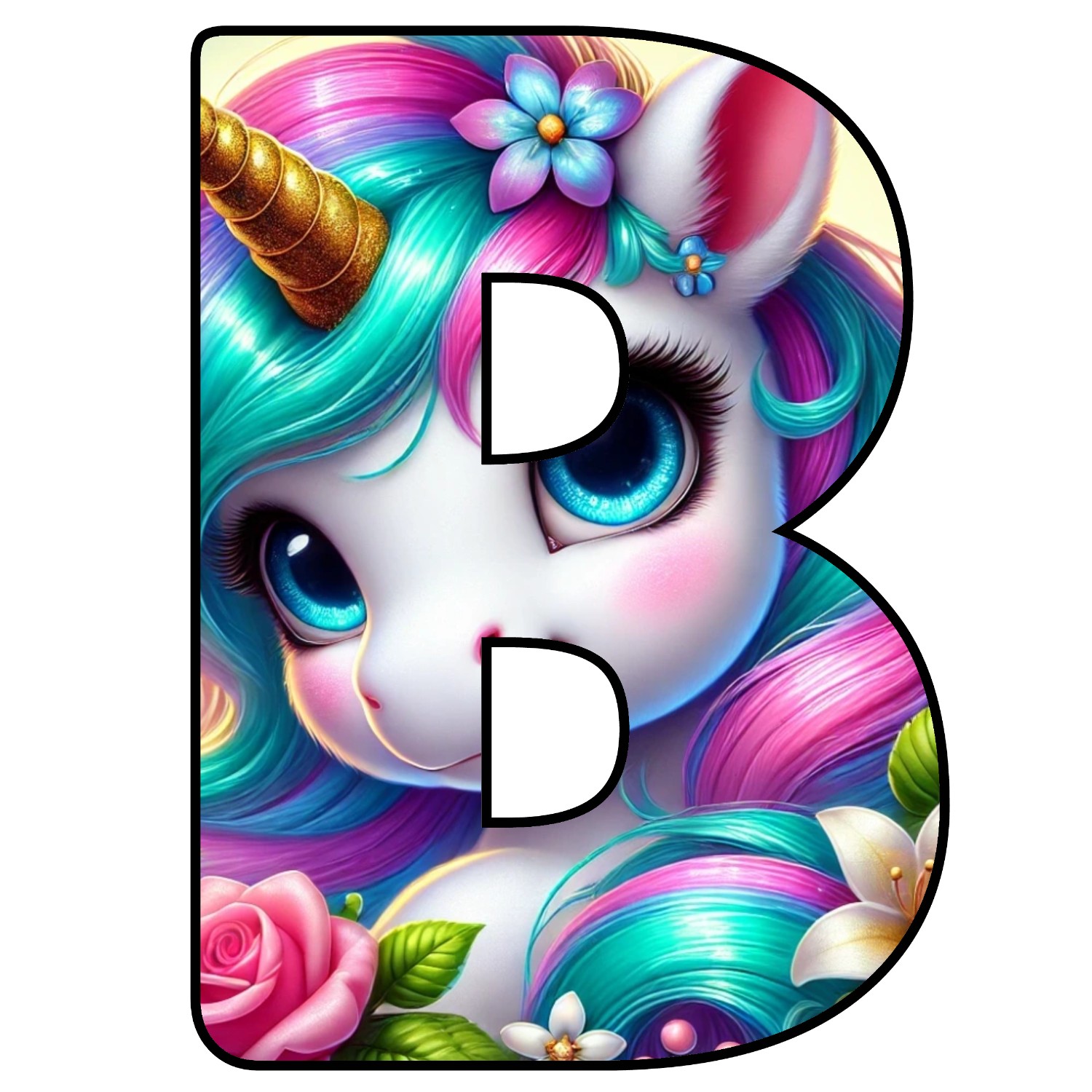 Abecedario de letras de Unicornio para imprimir