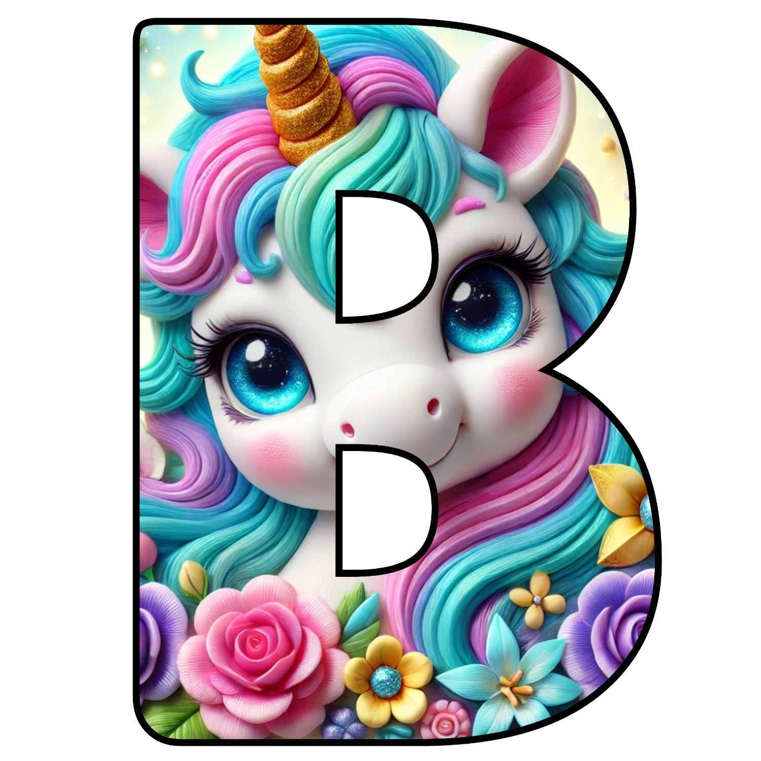 Abecedario de letras de Unicornio para imprimir