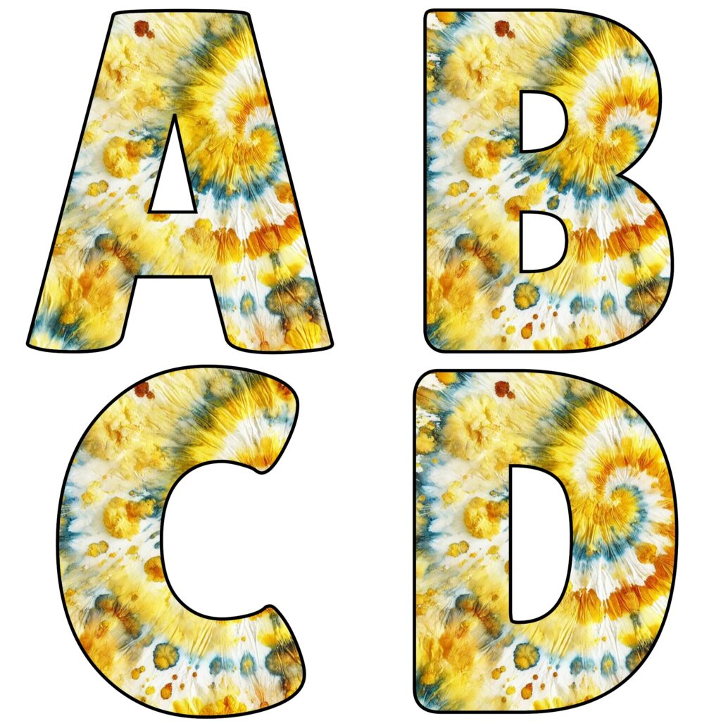 Alfabetos de Tie Dye