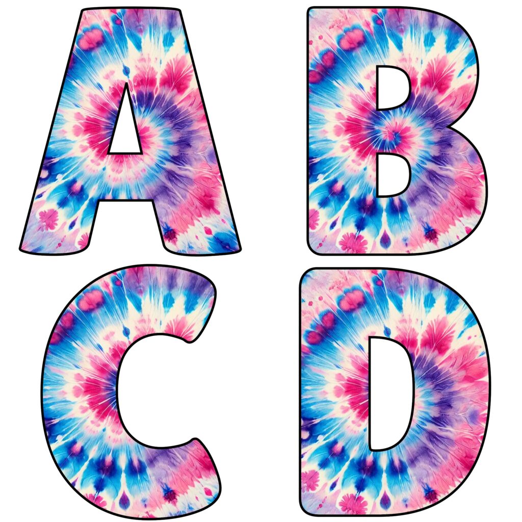 Alfabetos de Tie Dye