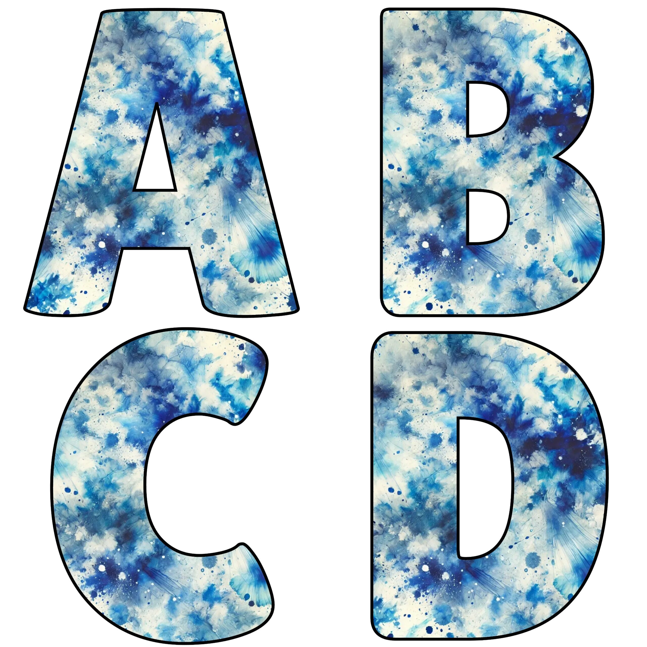 Alfabetos de Tie Dye