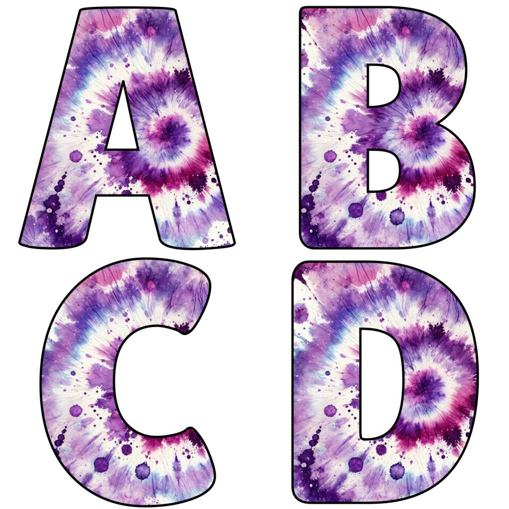 Alfabetos de Tie Dye