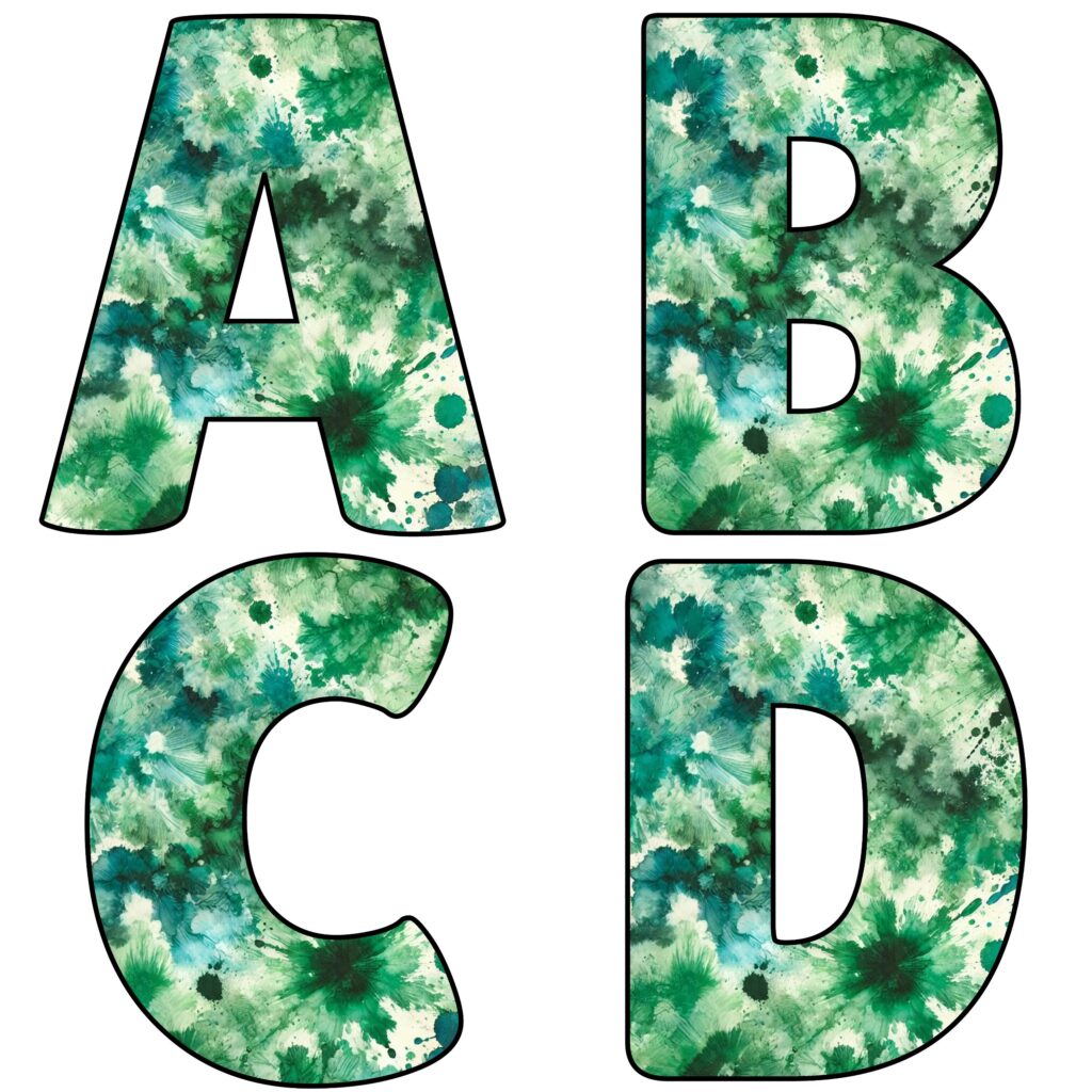 Alfabetos de Tie Dye