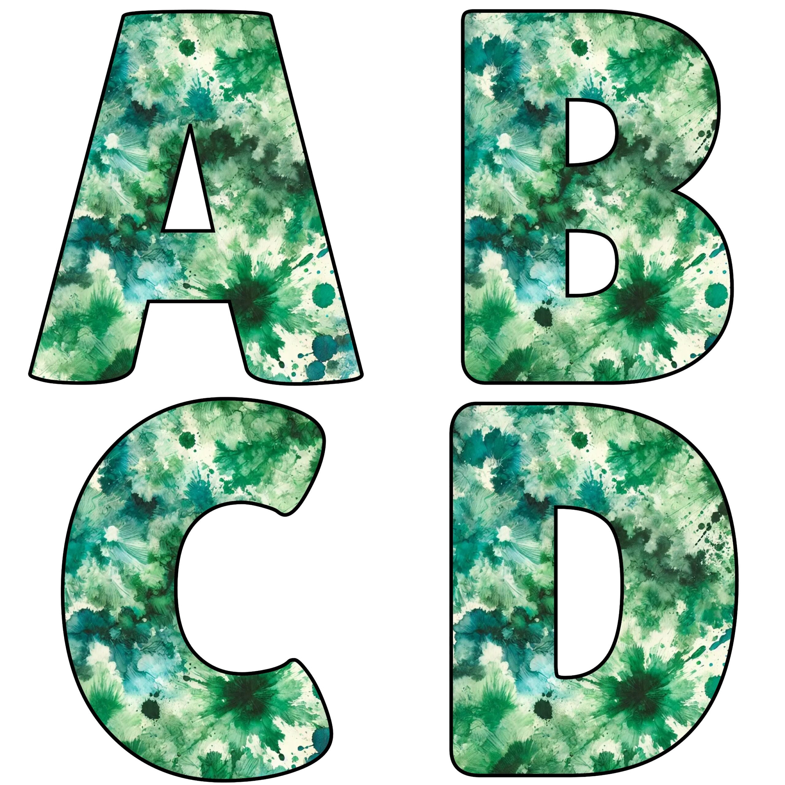 Alfabetos de Tie Dye