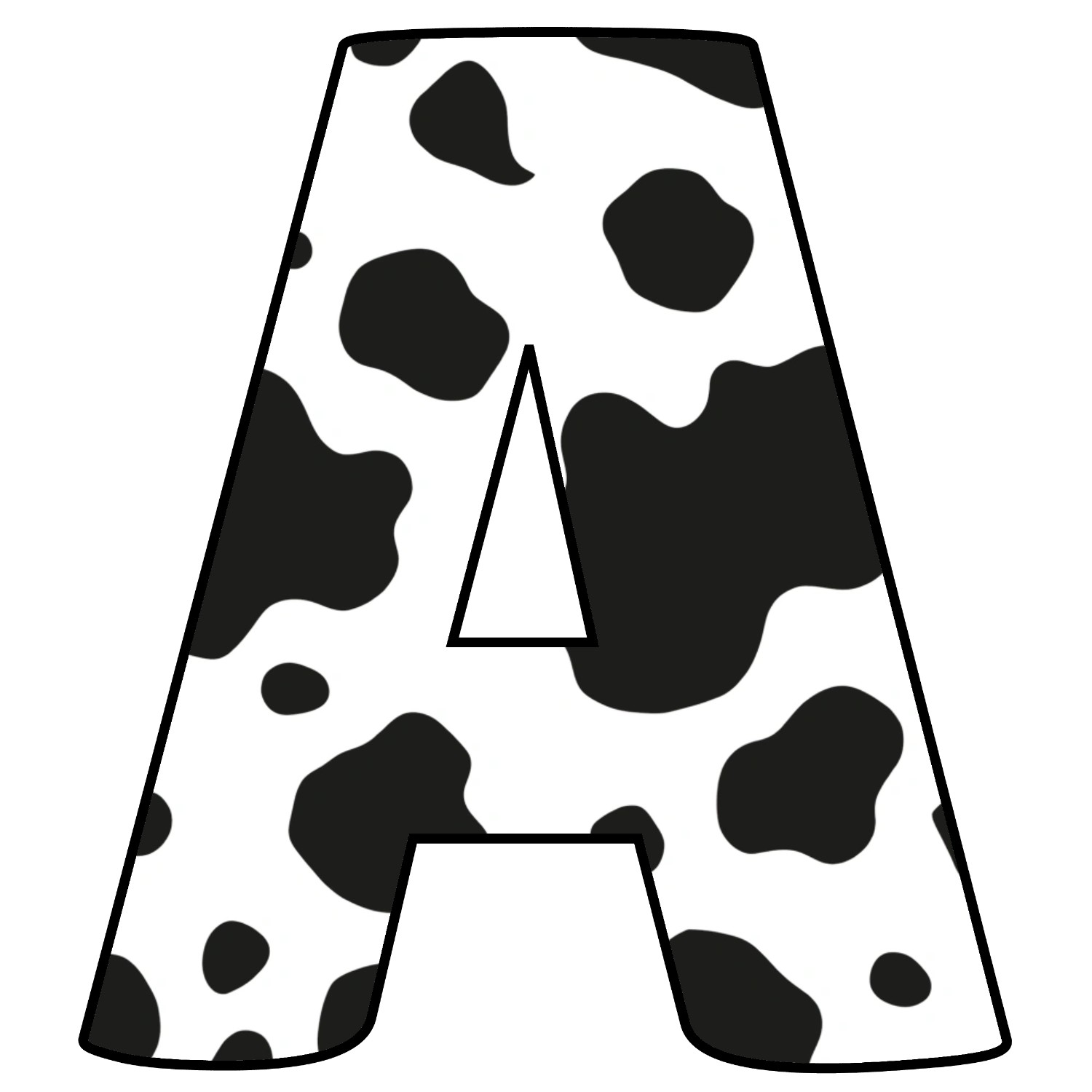 Letras de Pieles De Animales - Vaca para imprimir