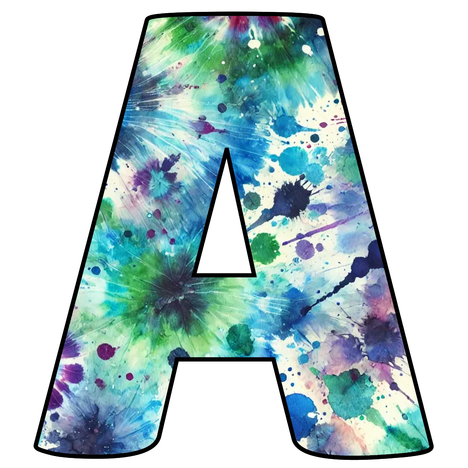 Letras de Tie Dye para imprimir
