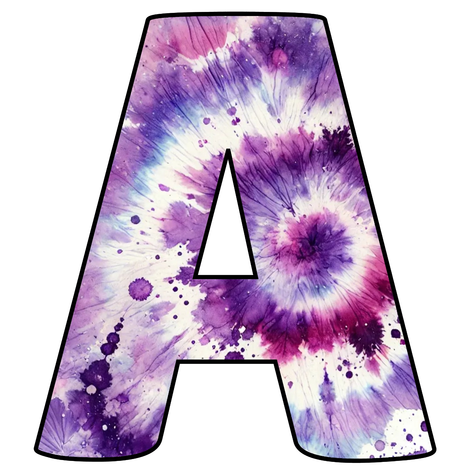 Letras de Tie Dye para imprimir
