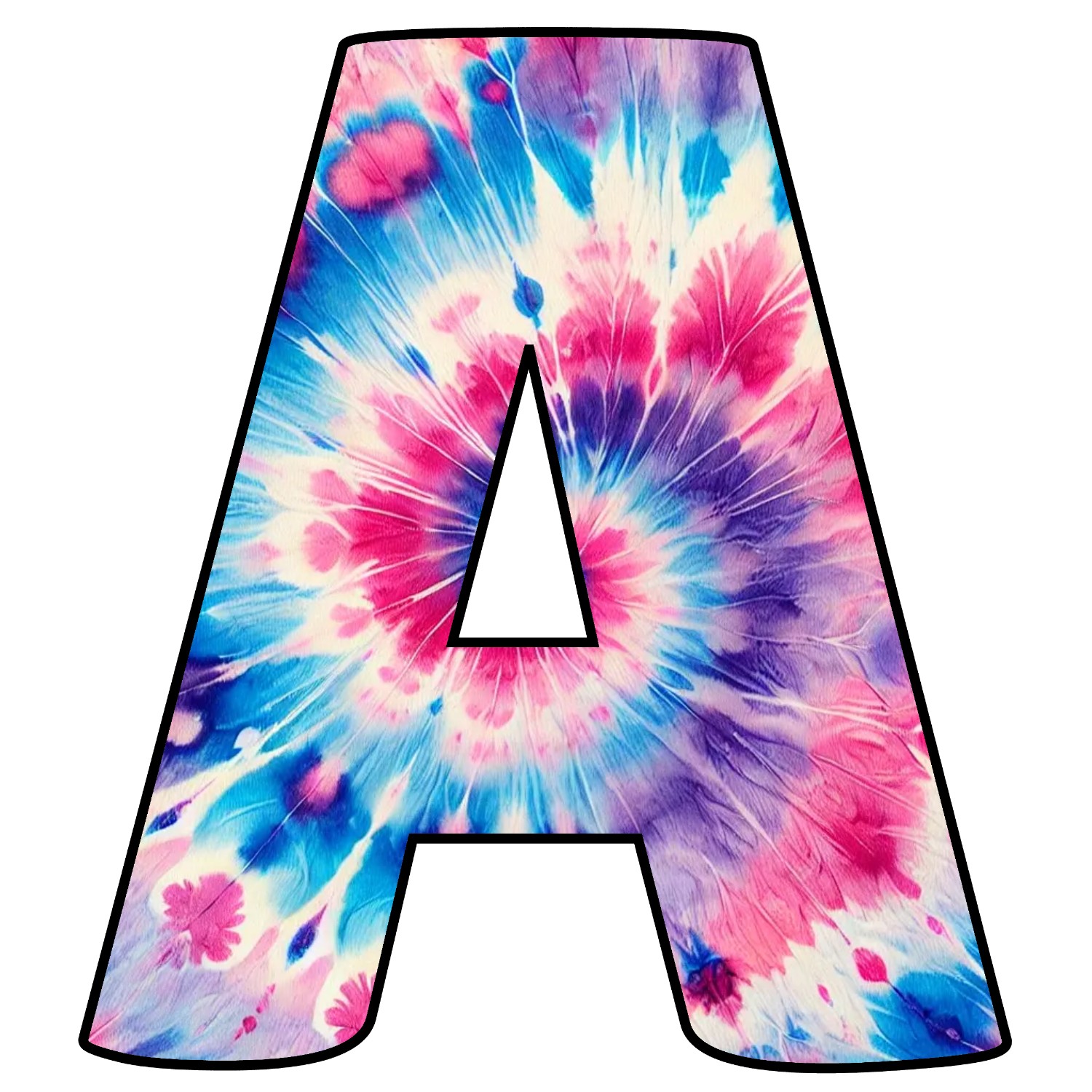 Letras de Tie Dye para imprimir