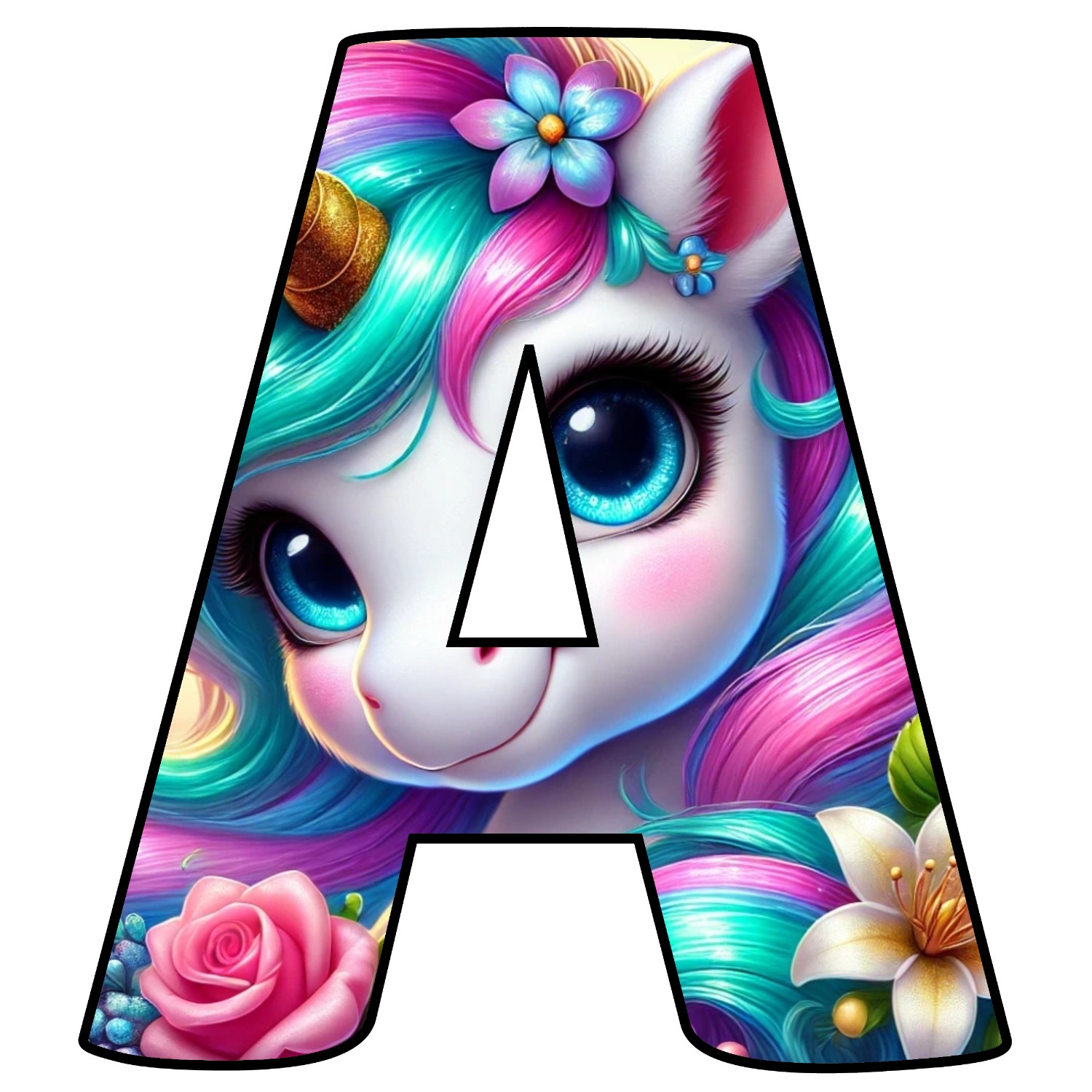 Letras de Unicornio para imprimir