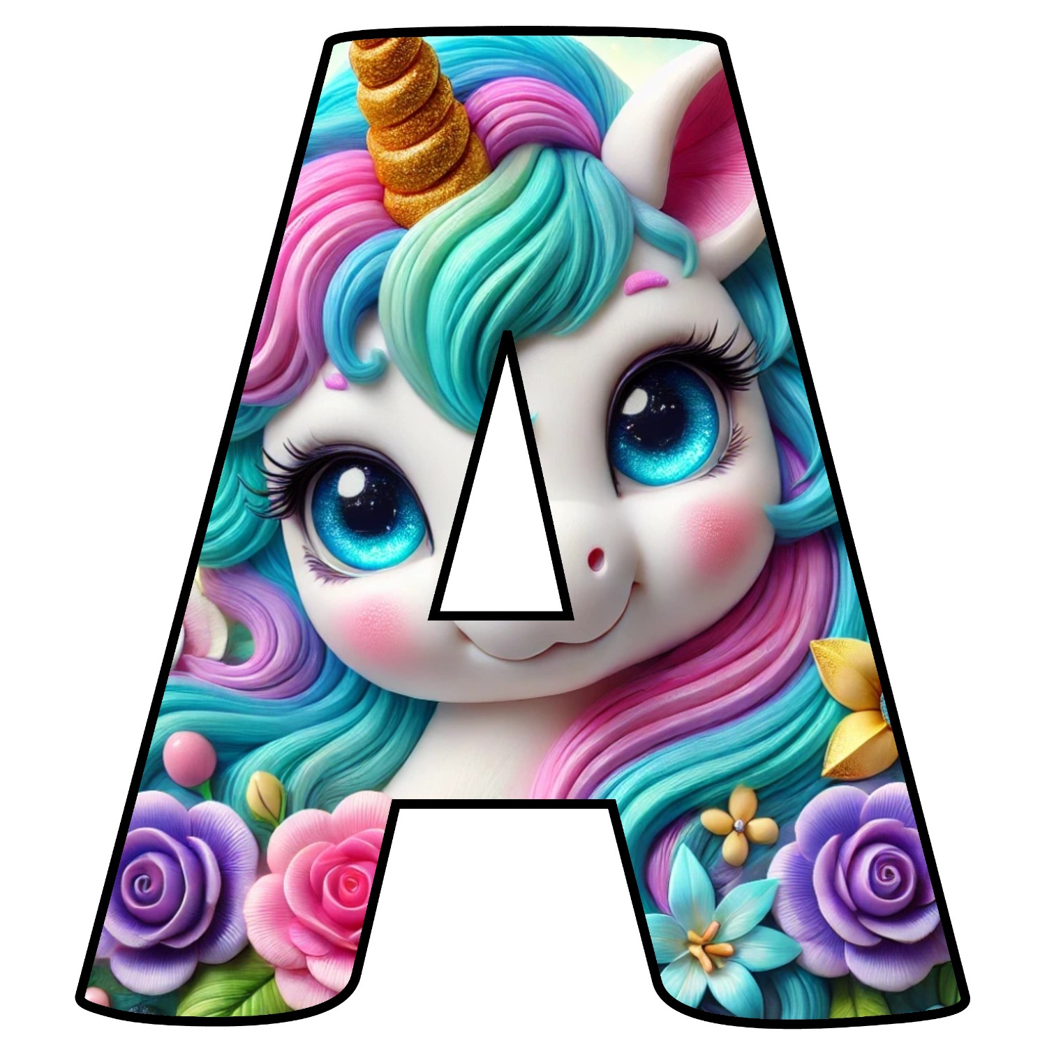 Letras de Unicornio para imprimir