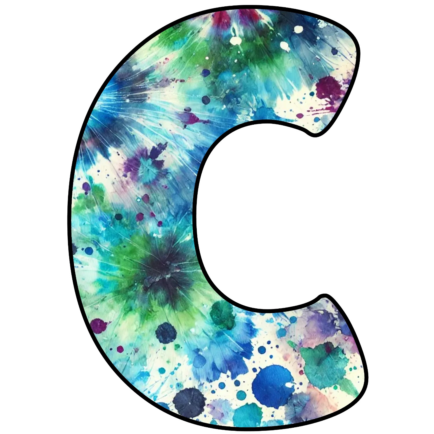 Letras para imprimir de Tie Dye