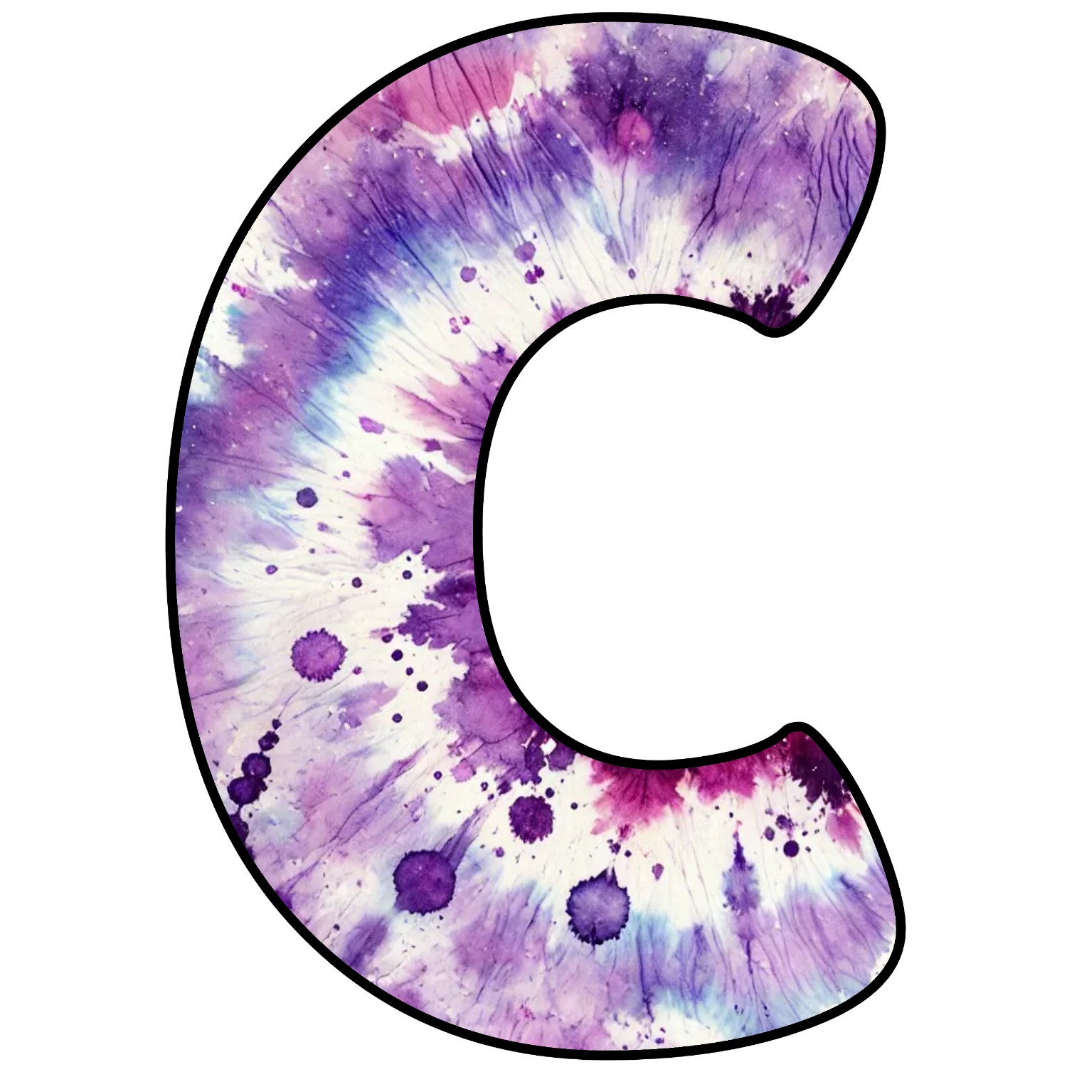 Letras para imprimir de Tie Dye