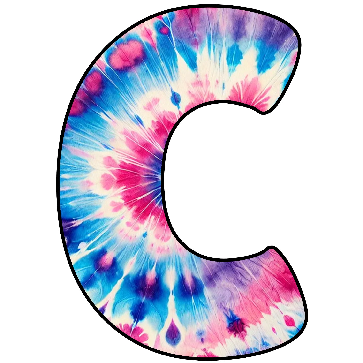 Letras para imprimir de Tie Dye