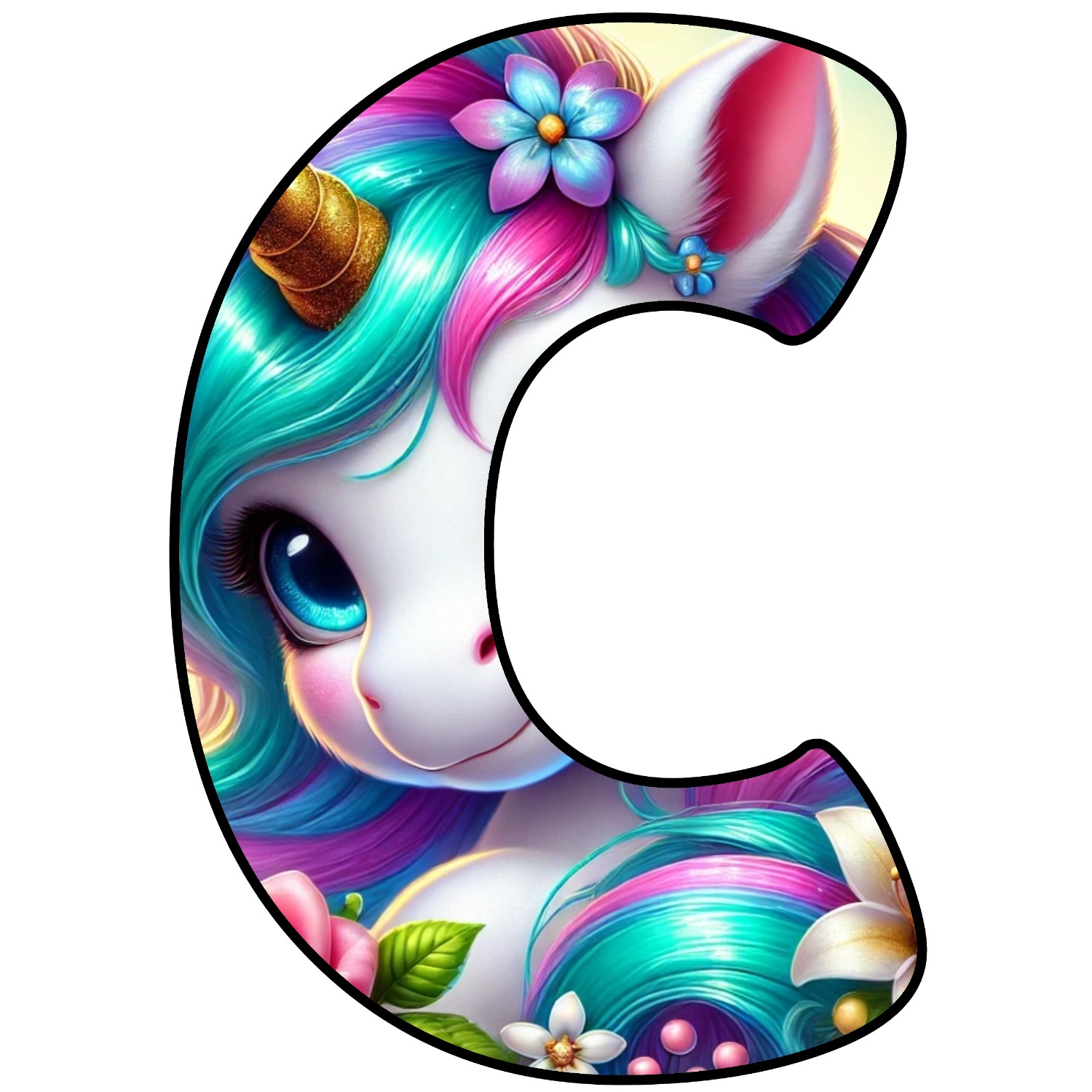 Letras para imprimir de Unicornio