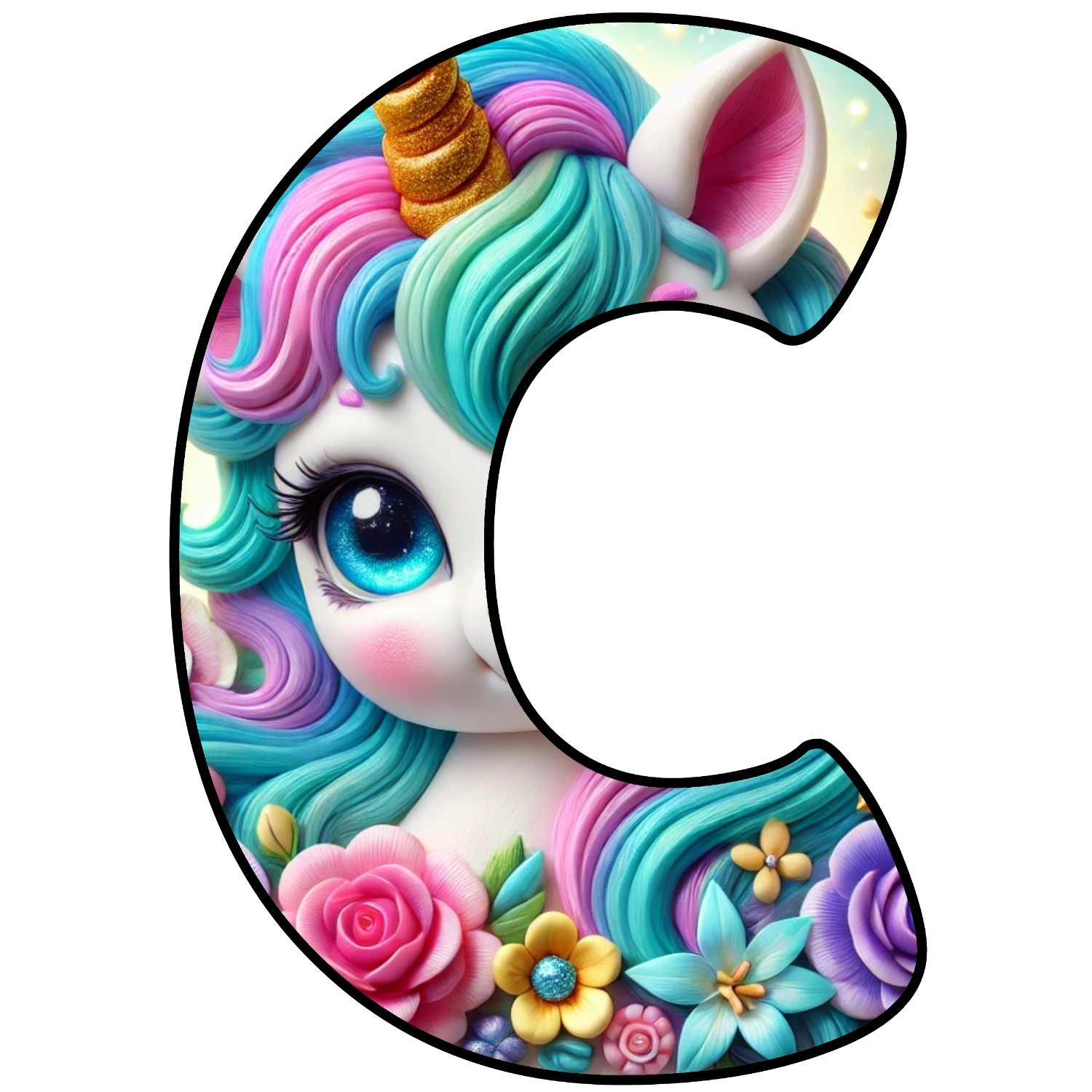 Letras para imprimir de Unicornio